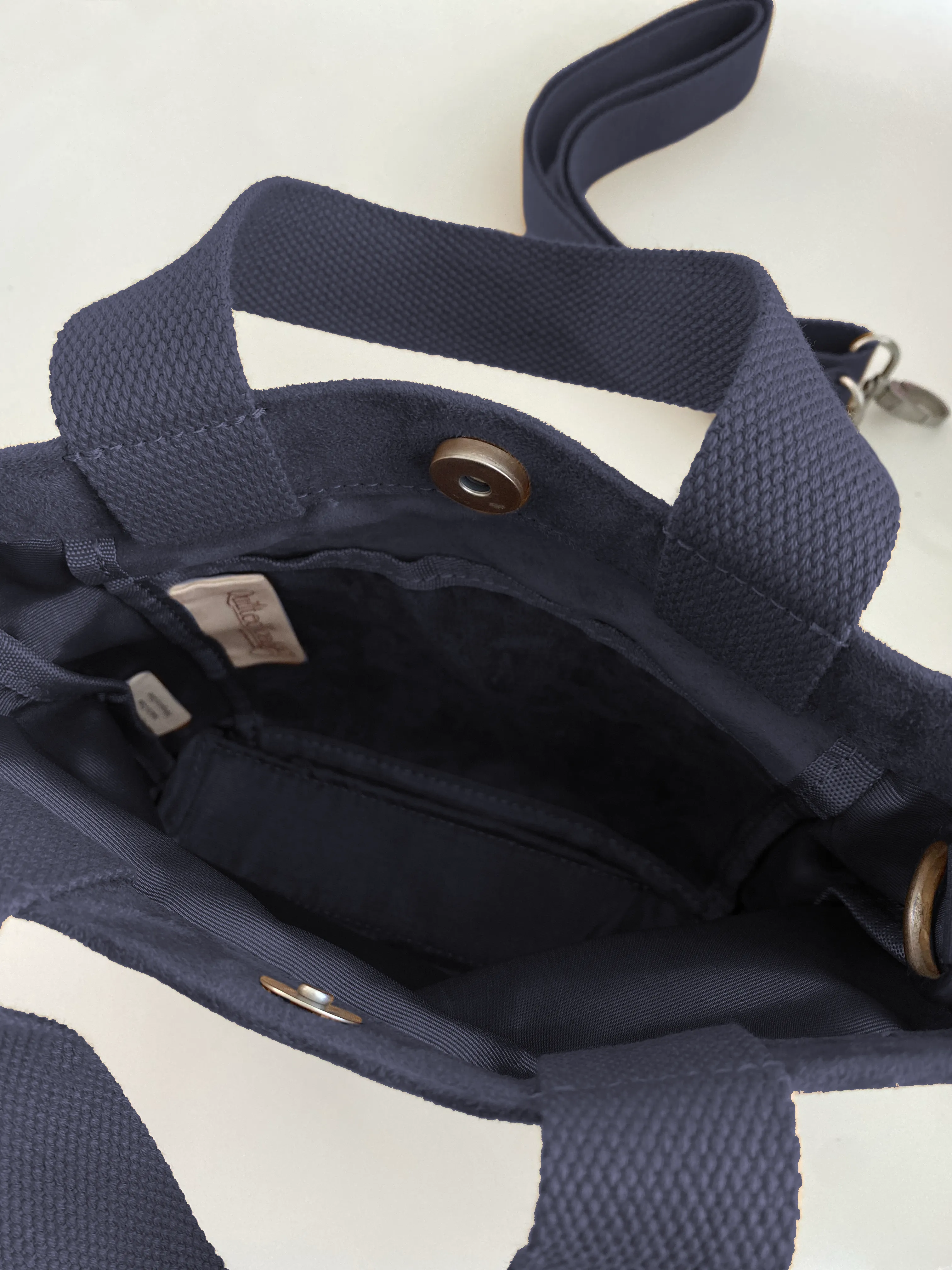 Midi Town Crossbody Bag: Navy Vegan Suede