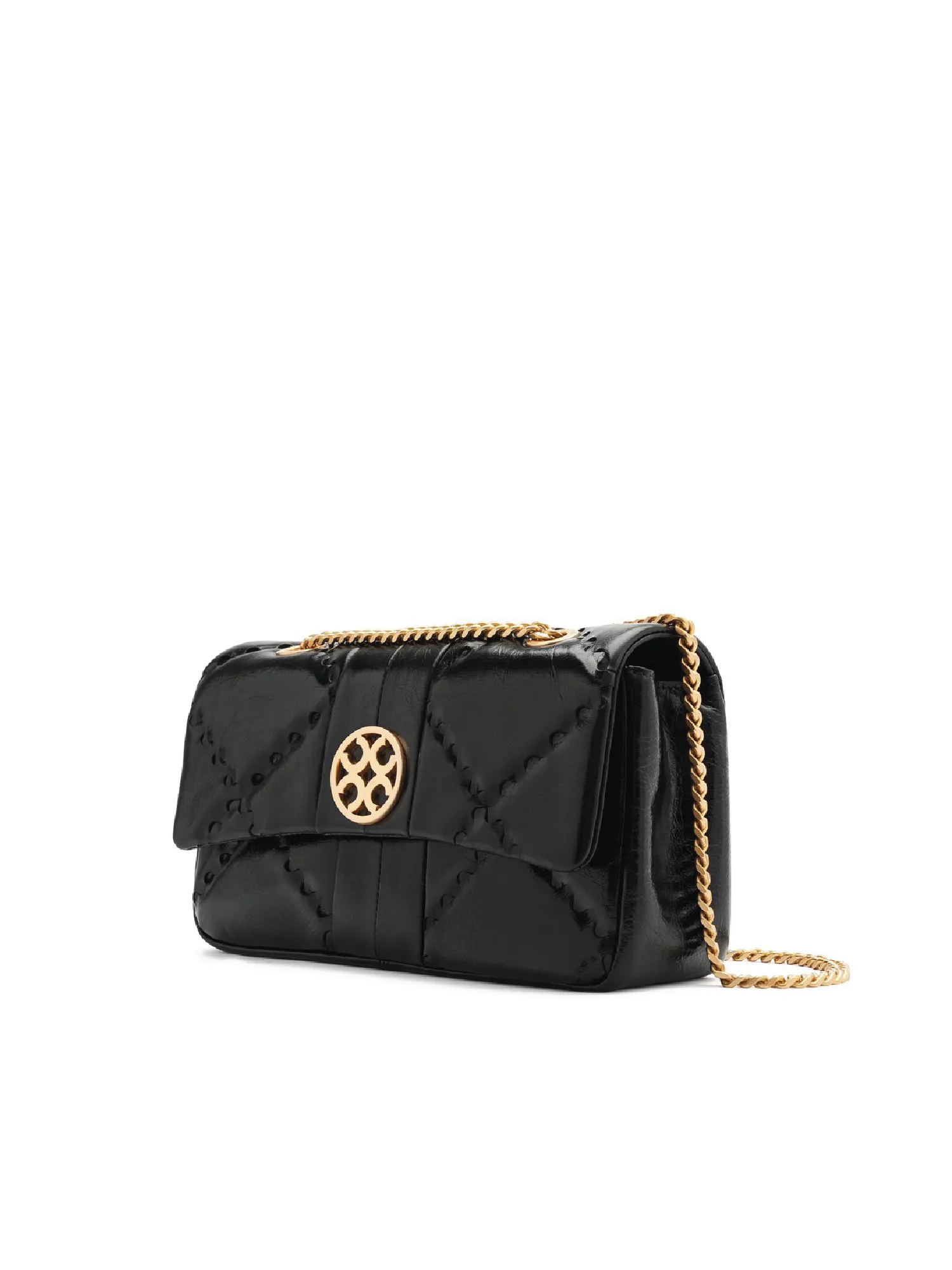 Mosaic Diamond Chain Bag - Black