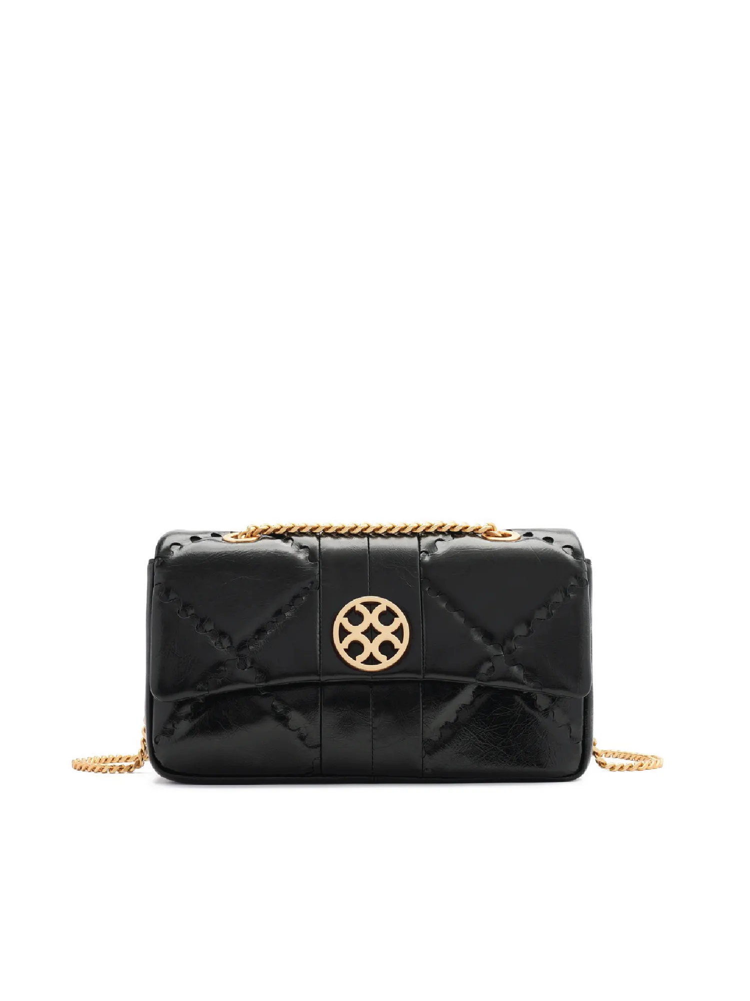 Mosaic Diamond Chain Bag - Black