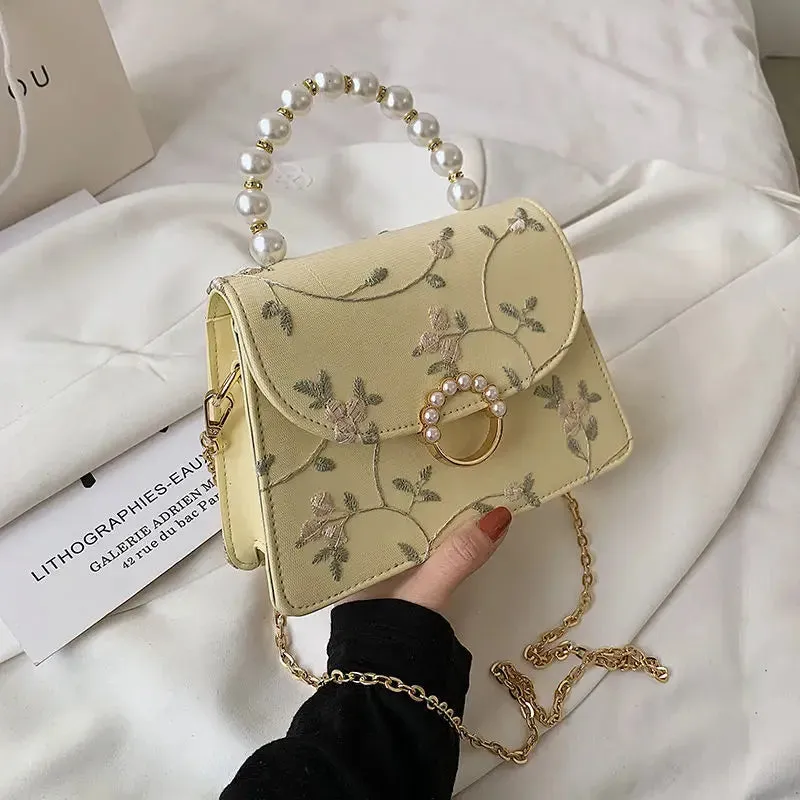 Mqtime NEWEST Shell Beads Bags Fashion Sweet Bag Women's Handbags Lace Wedding Chic Lady Chain Women Shoulder Crossbody Bag