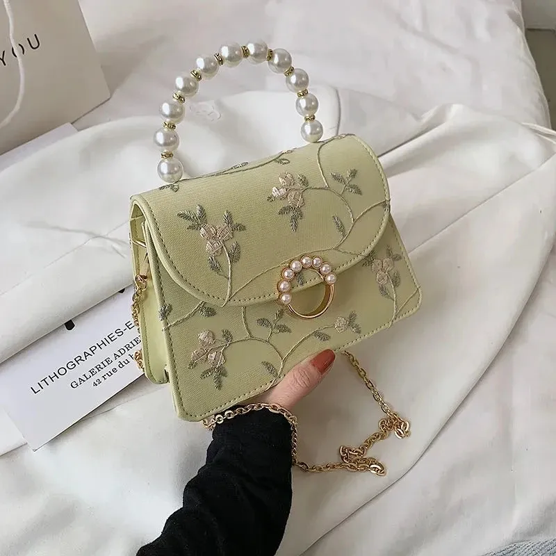 Mqtime NEWEST Shell Beads Bags Fashion Sweet Bag Women's Handbags Lace Wedding Chic Lady Chain Women Shoulder Crossbody Bag