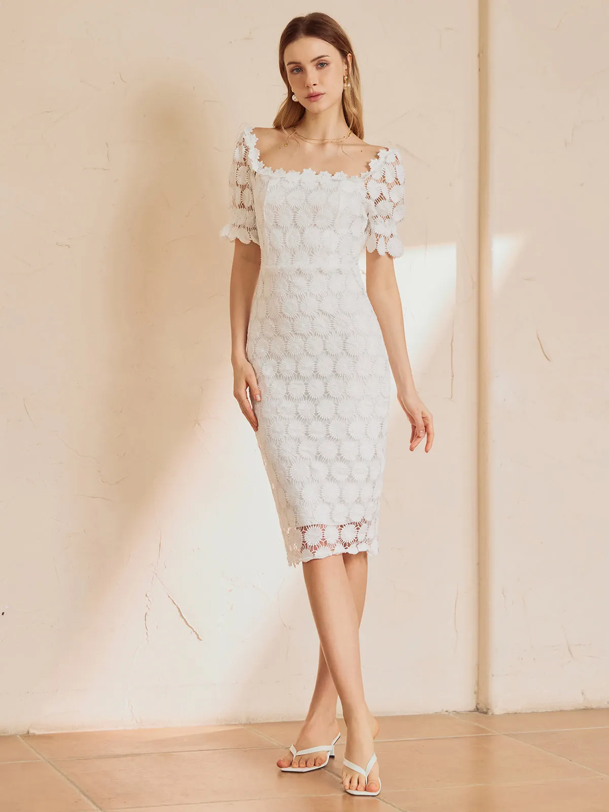 Multi Floral Graceful Midi Dress