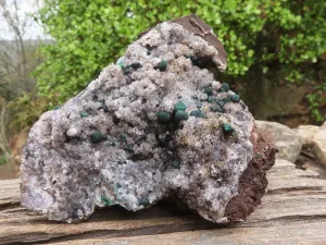 Natural Rare Ball Malachite On Drusi Quartz & Dolomite Matrix  x 1 From Kambove, Congo