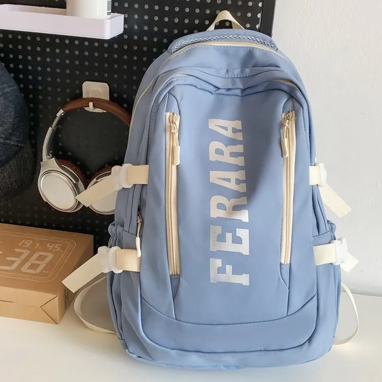 New Schoolbag Sports Style Large Capacity Backpack Korean Style Ins Trendy College Student Couple Casual Travel Bag