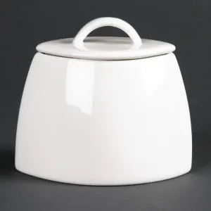 Olympia Lumina Oval Sugar Bowls with Lids 75mm (Pack of 6) - CD654