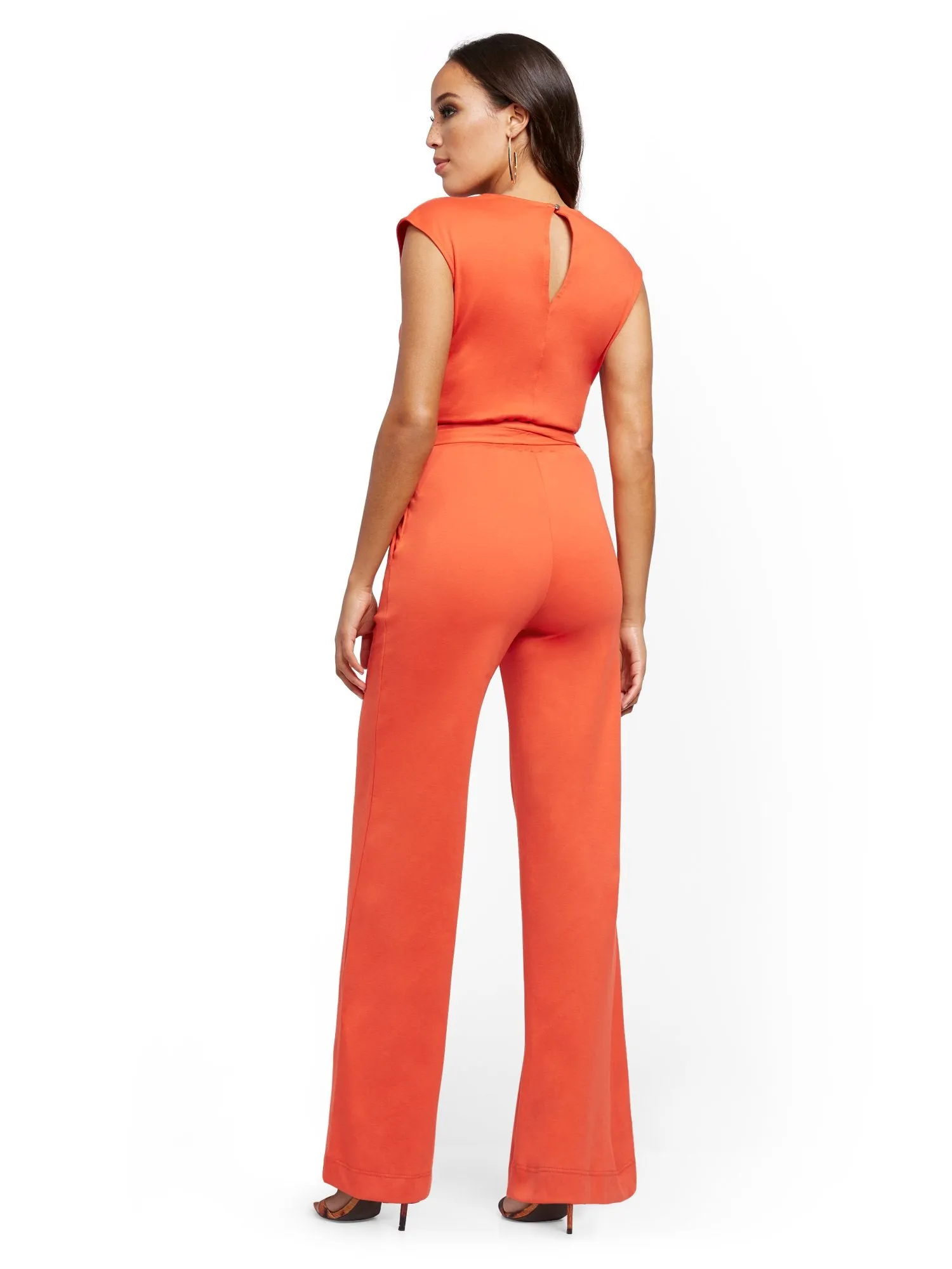 Orange Wrap Jumpsuit