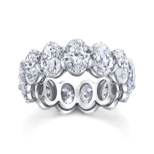 Oval Cut Diamond Platinum Eternity Band