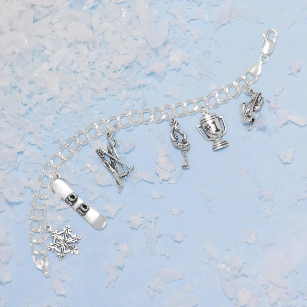 Oxidized 3D Ice Skater Charm