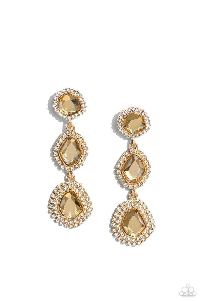 Paparazzi Earring ~ Prove Your ROYALTY - Gold