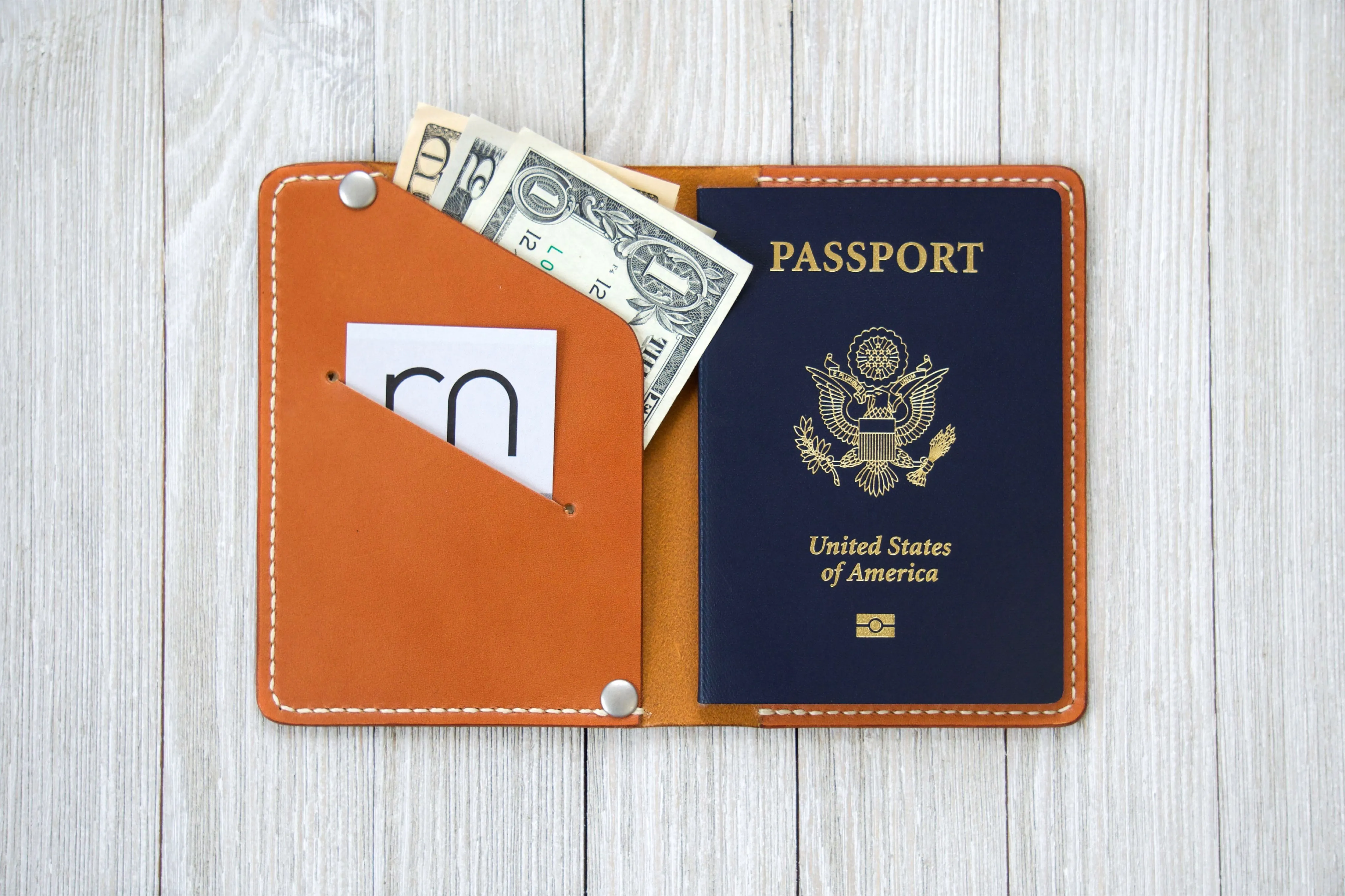 Passport Wallet In Tan