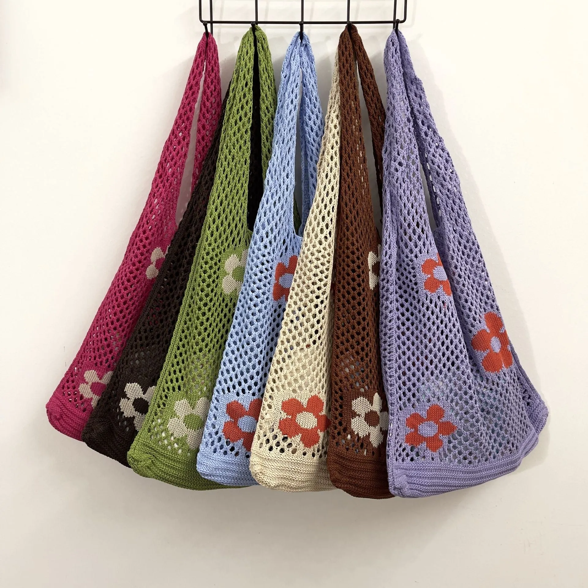 Paziye Floral Pattern Crochet Tote Bag