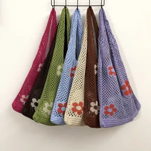 Paziye Floral Pattern Crochet Tote Bag