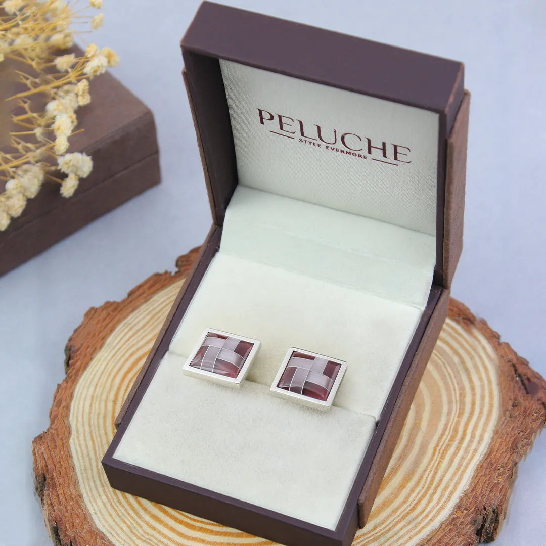 Peluche Regal Burgundy Cufflinks