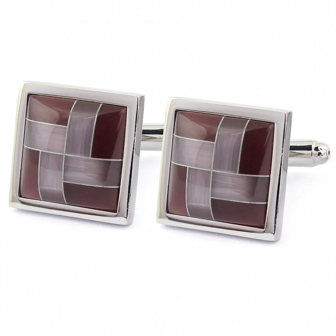 Peluche Regal Burgundy Cufflinks