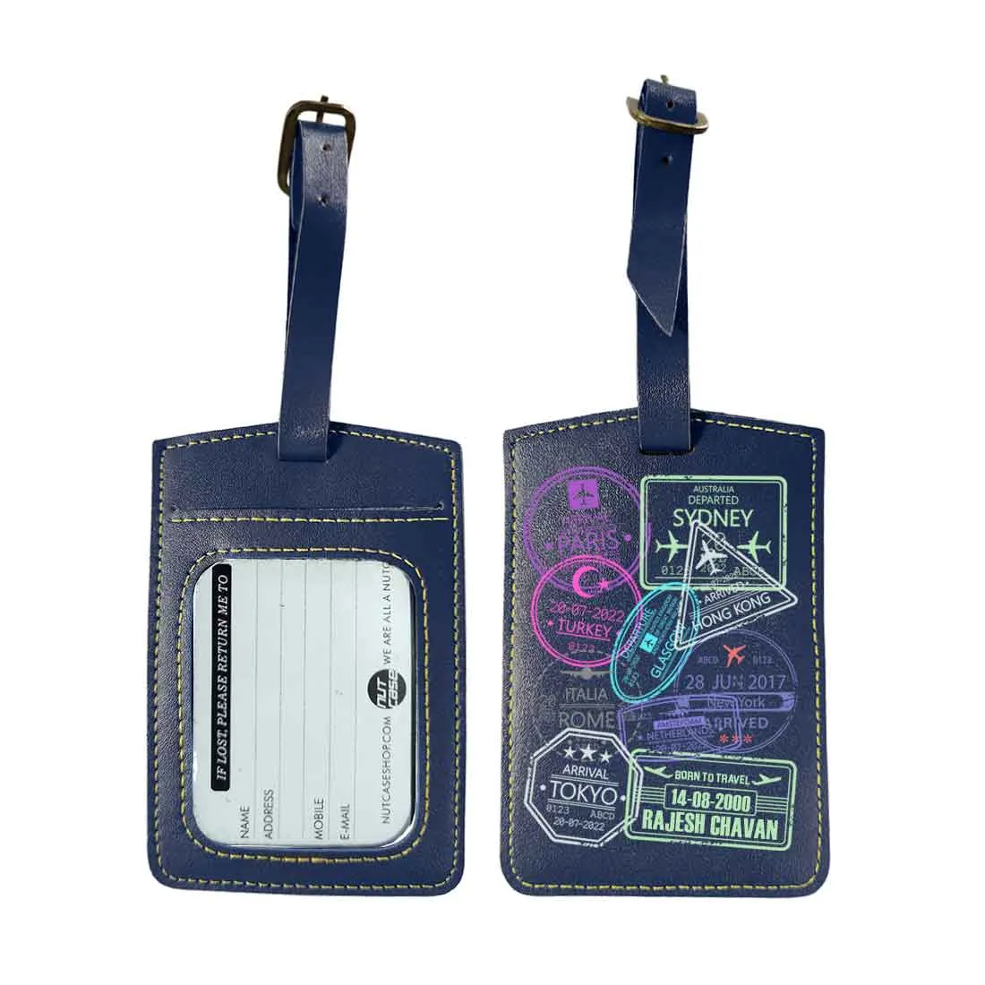 Personalized Passport Cover PU Leather Holder for Passports-Arrival Stamps