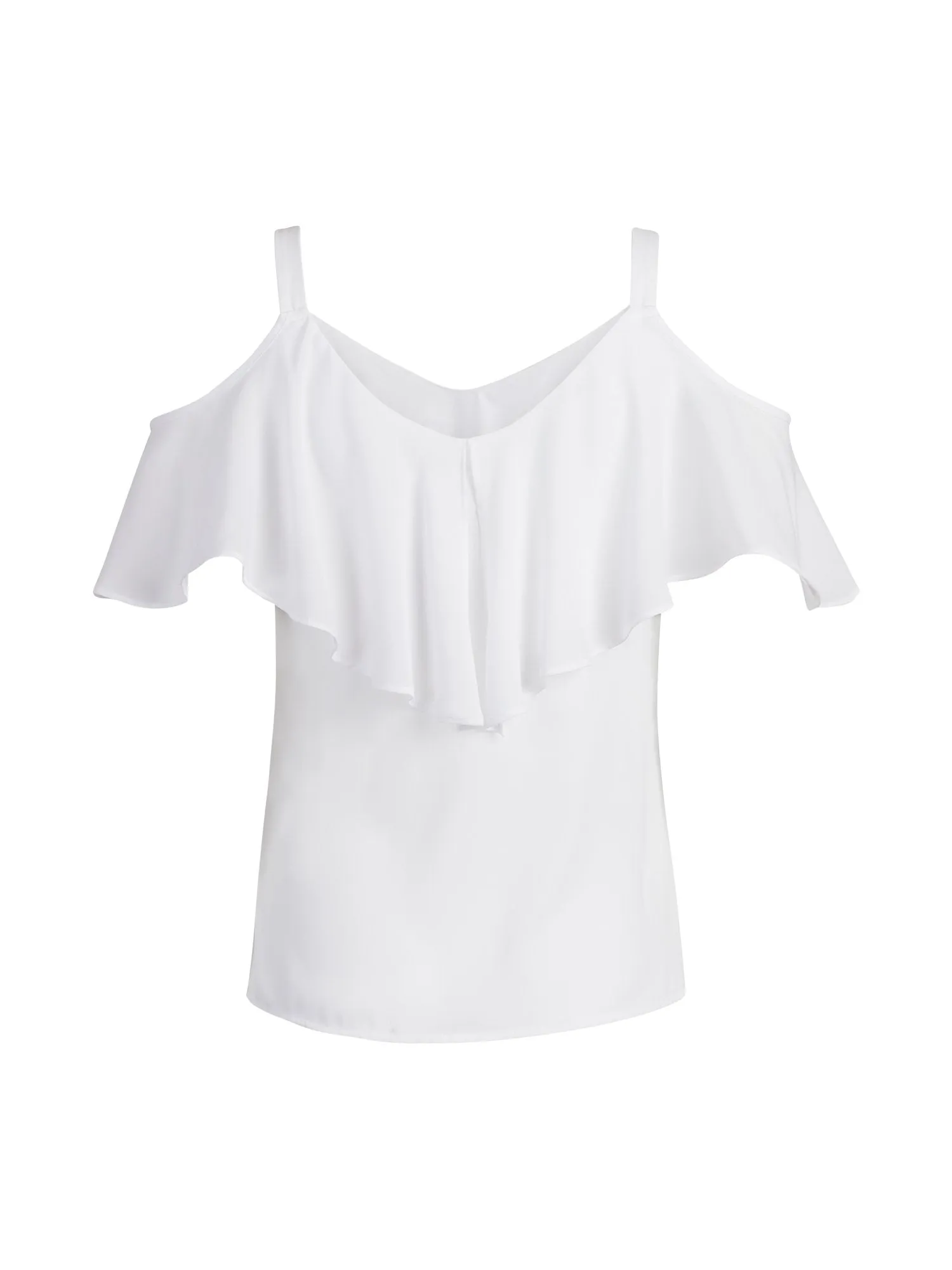 Petite Cold-Shoulder Ruffle Top - 7th Avenue
