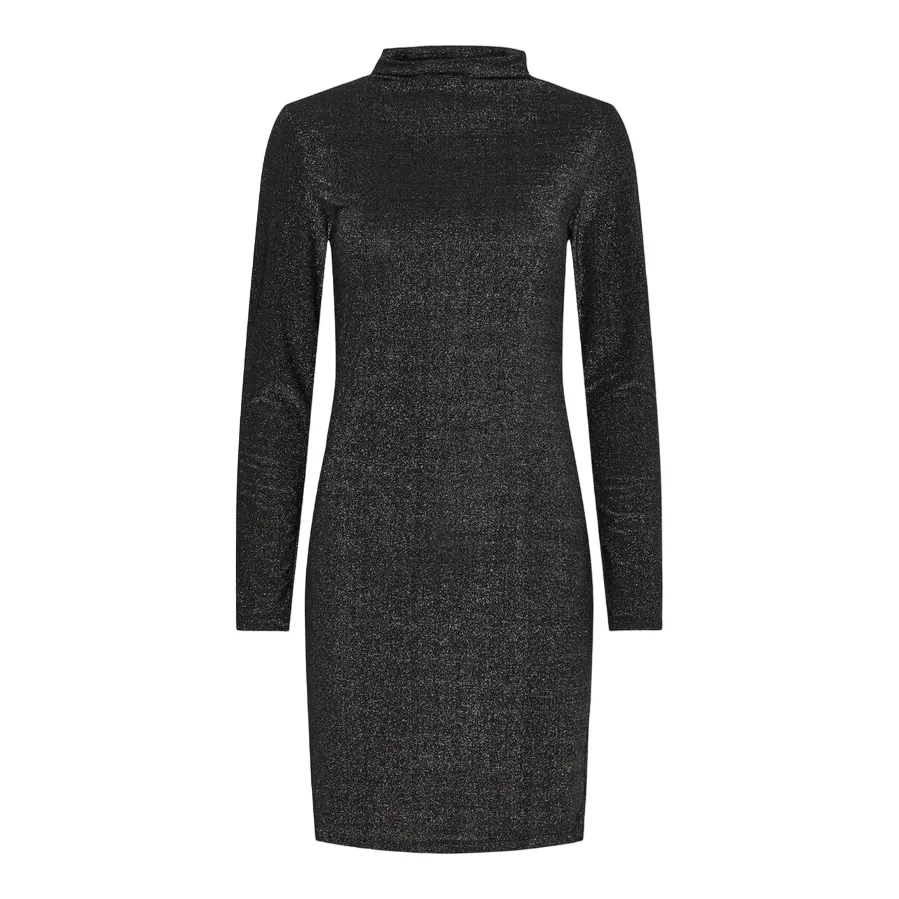 Pieces vestito aderente a maniche lunghe glitter da donna 17151155 nero-argento