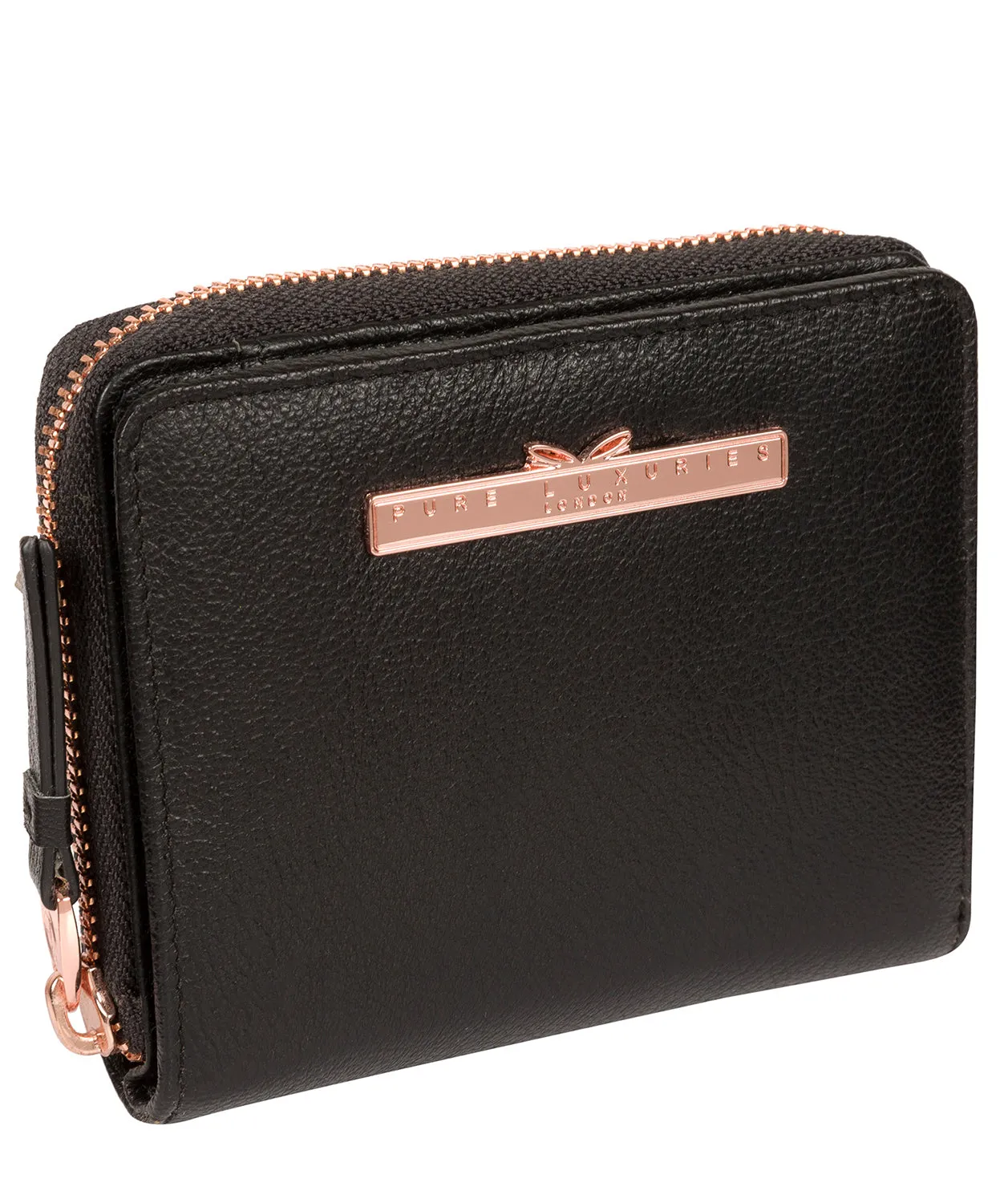 'Piper' Black Leather Purse