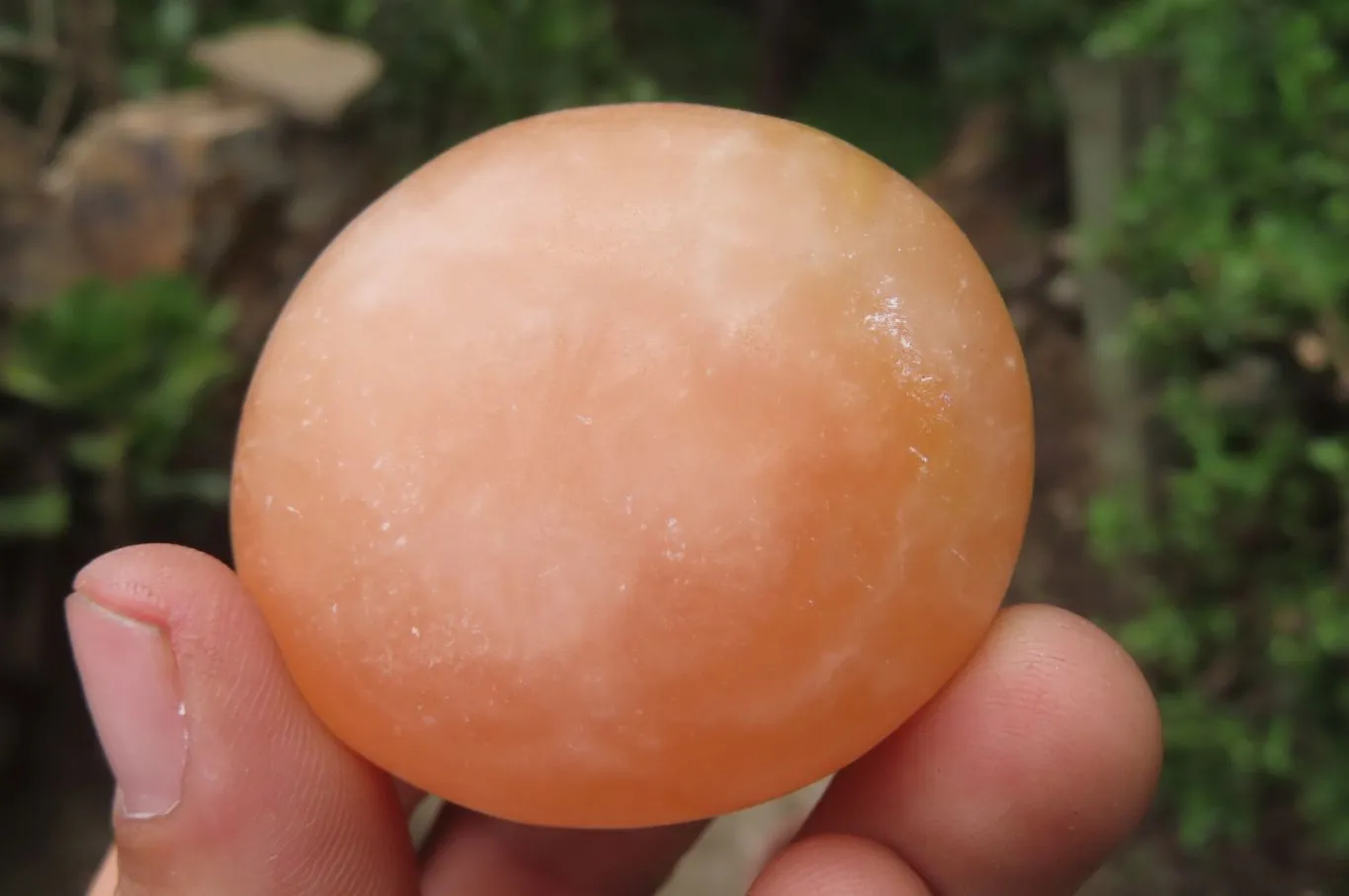 Polished Orange Twist Calcite Palm Stones x 20 From Madagascar