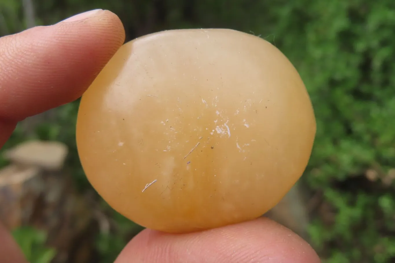 Polished Orange Twist Calcite Palm Stones x 20 From Madagascar