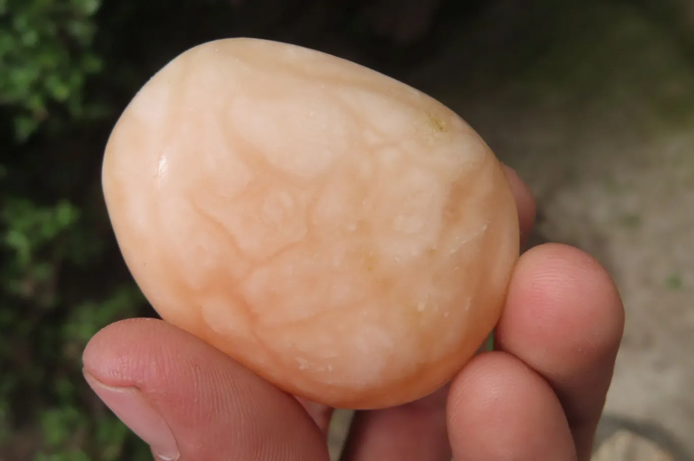 Polished Orange Twist Calcite Palm Stones x 20 From Madagascar