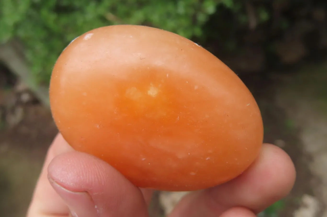 Polished Orange Twist Calcite Palm Stones x 20 From Madagascar