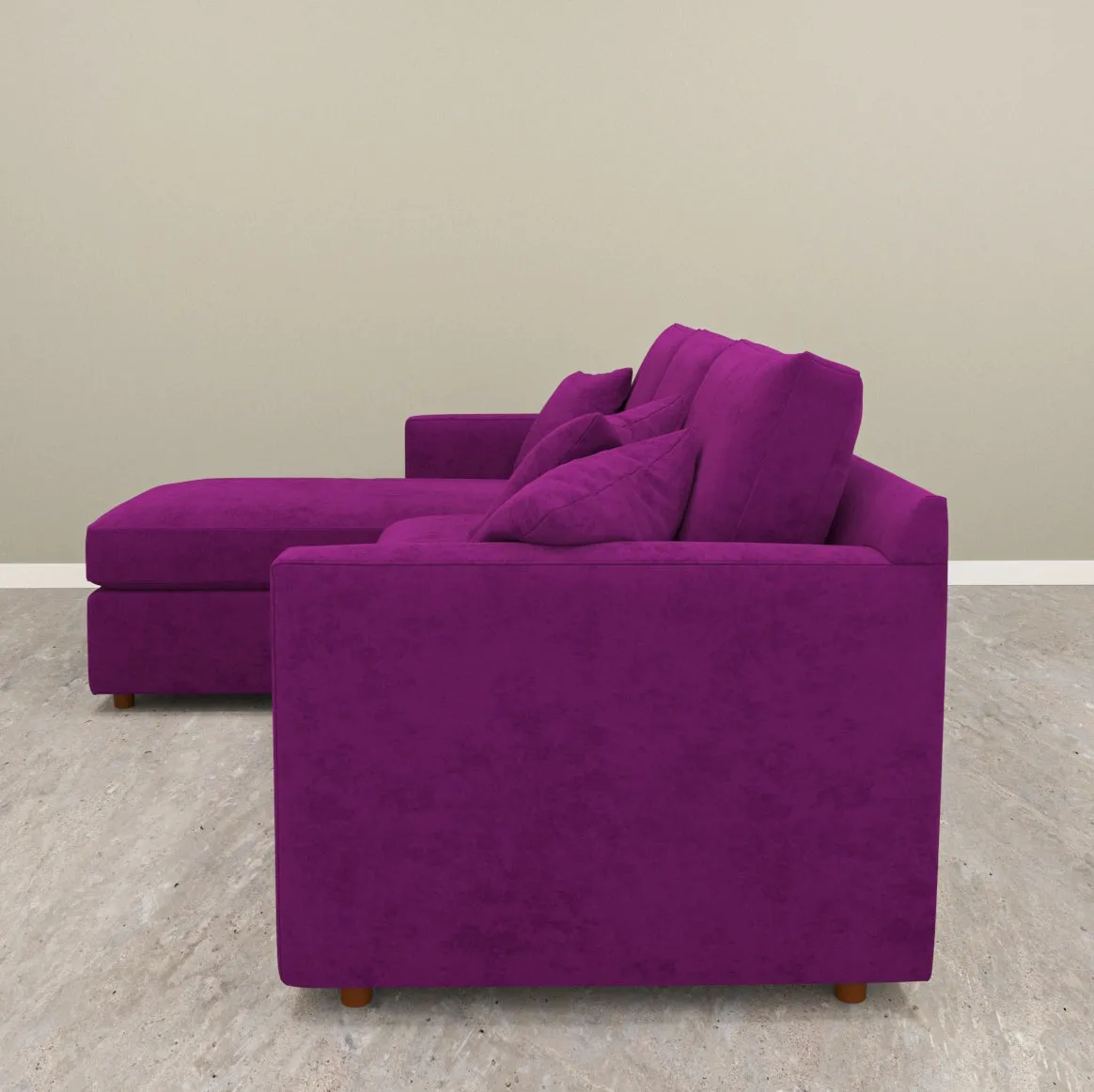 Premium Purple Coloured with Premium Comfort L Shaped 4 Seater Sofa Set for Home