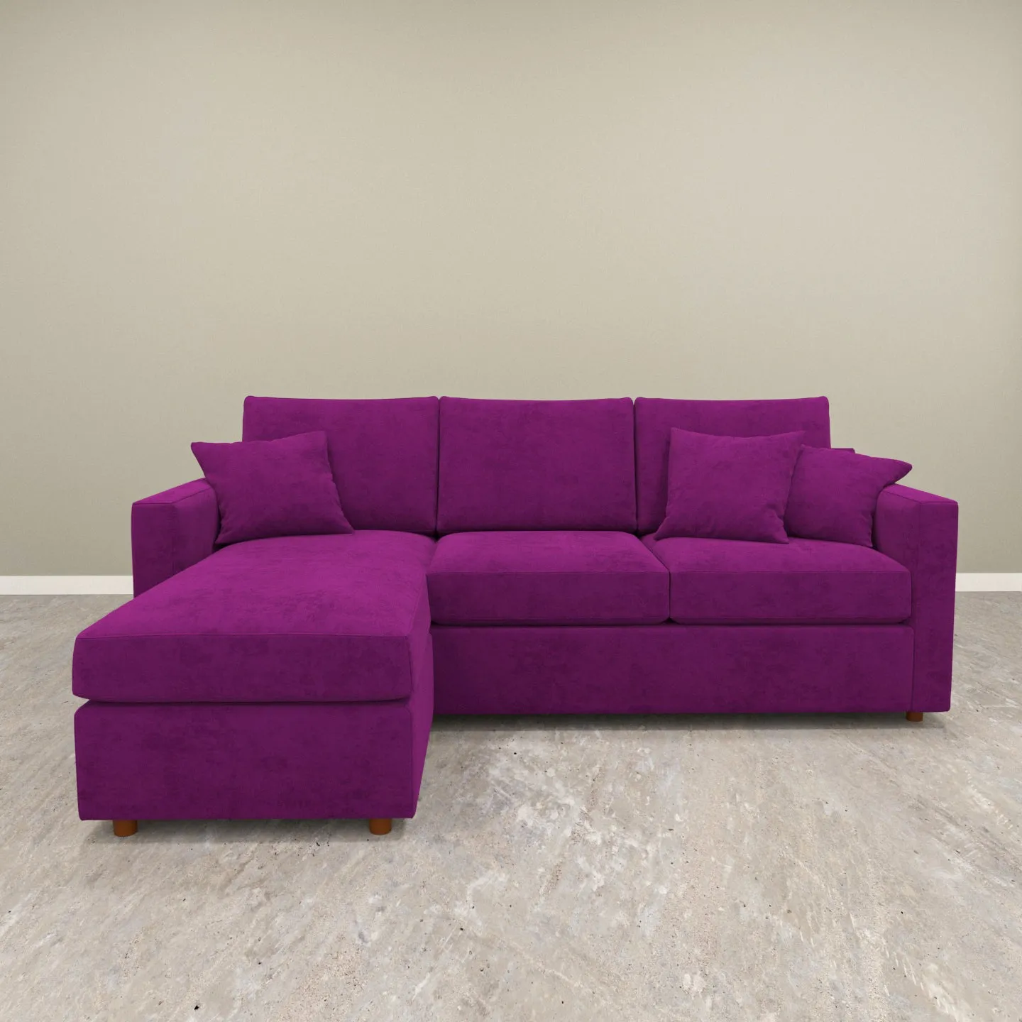 Premium Purple Coloured with Premium Comfort L Shaped 4 Seater Sofa Set for Home