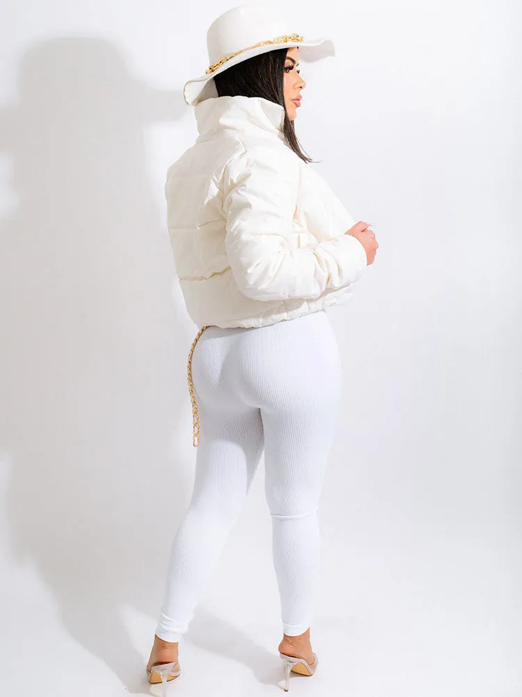PU Zipper Graceful Up Pants
