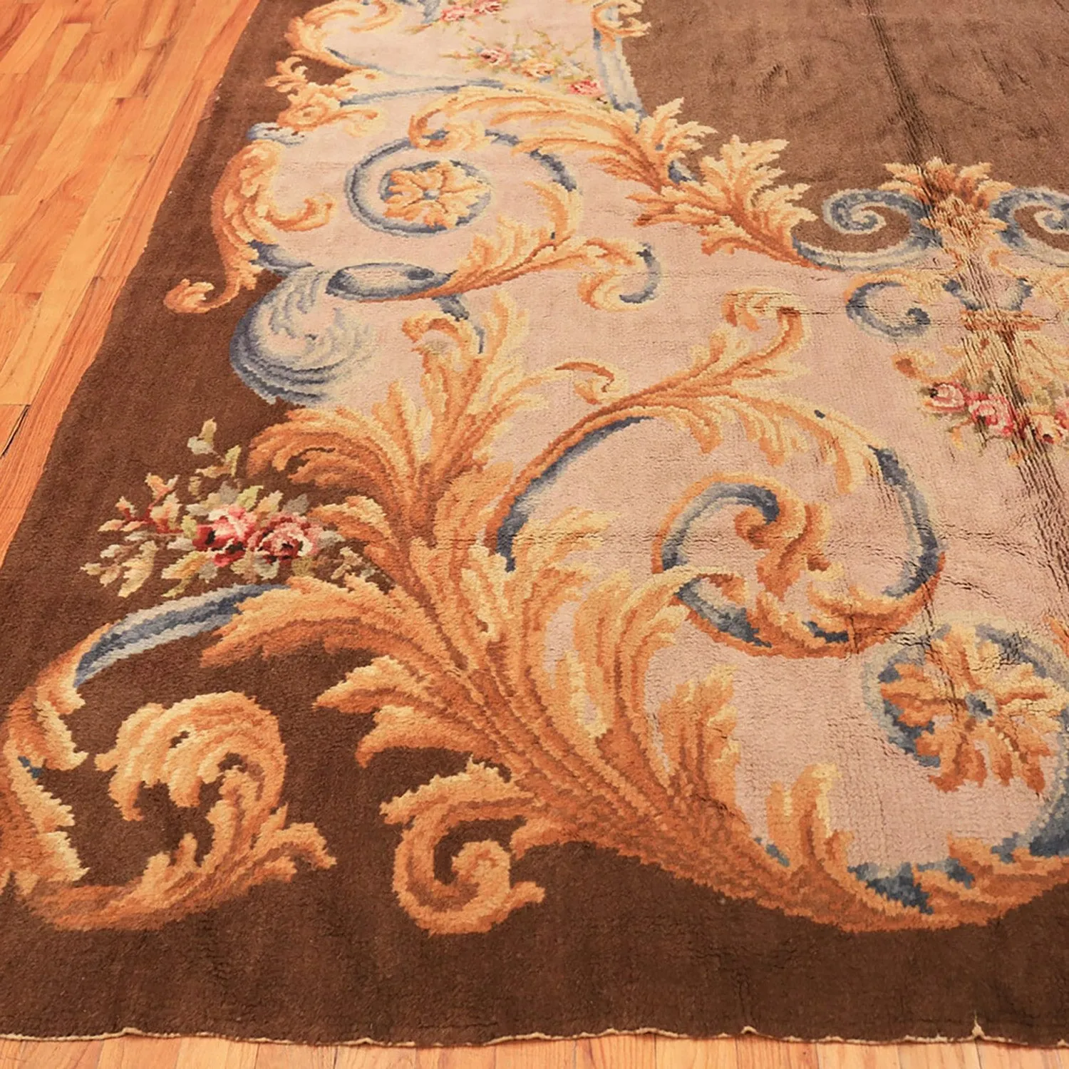 Red Antique Savonnerie French Rug - 10'2" x 17'