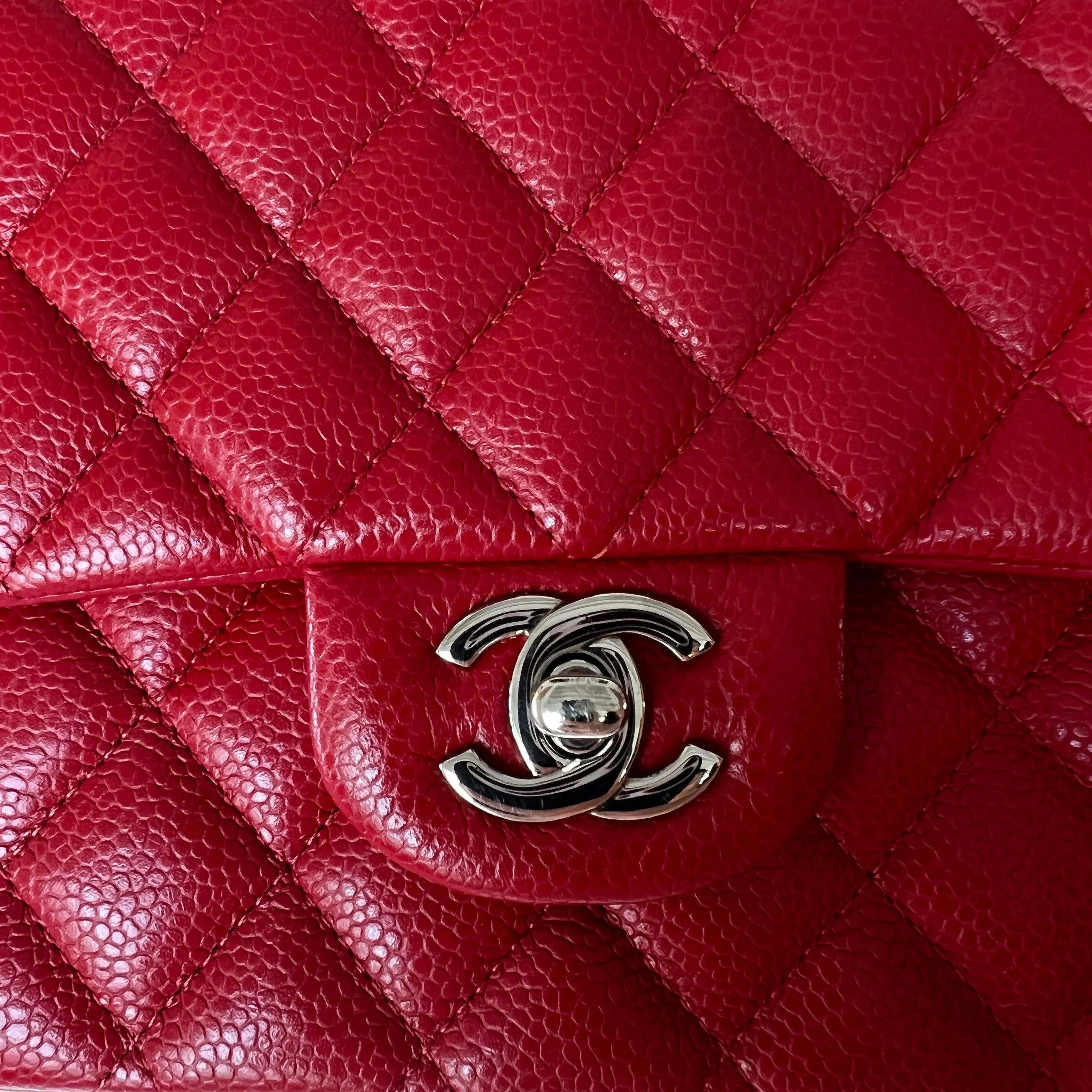 Red Classic Double Flap Bag