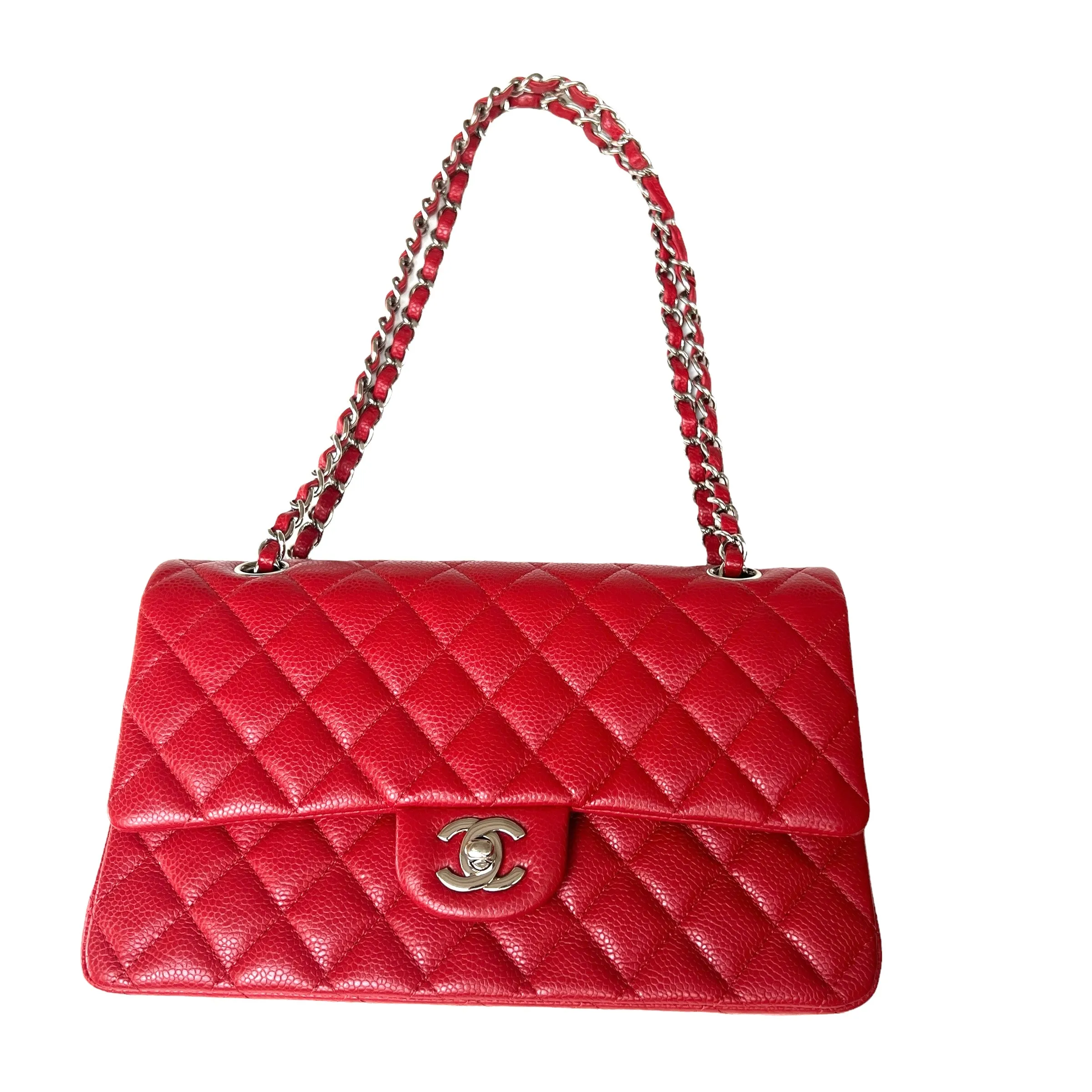 Red Classic Double Flap Bag