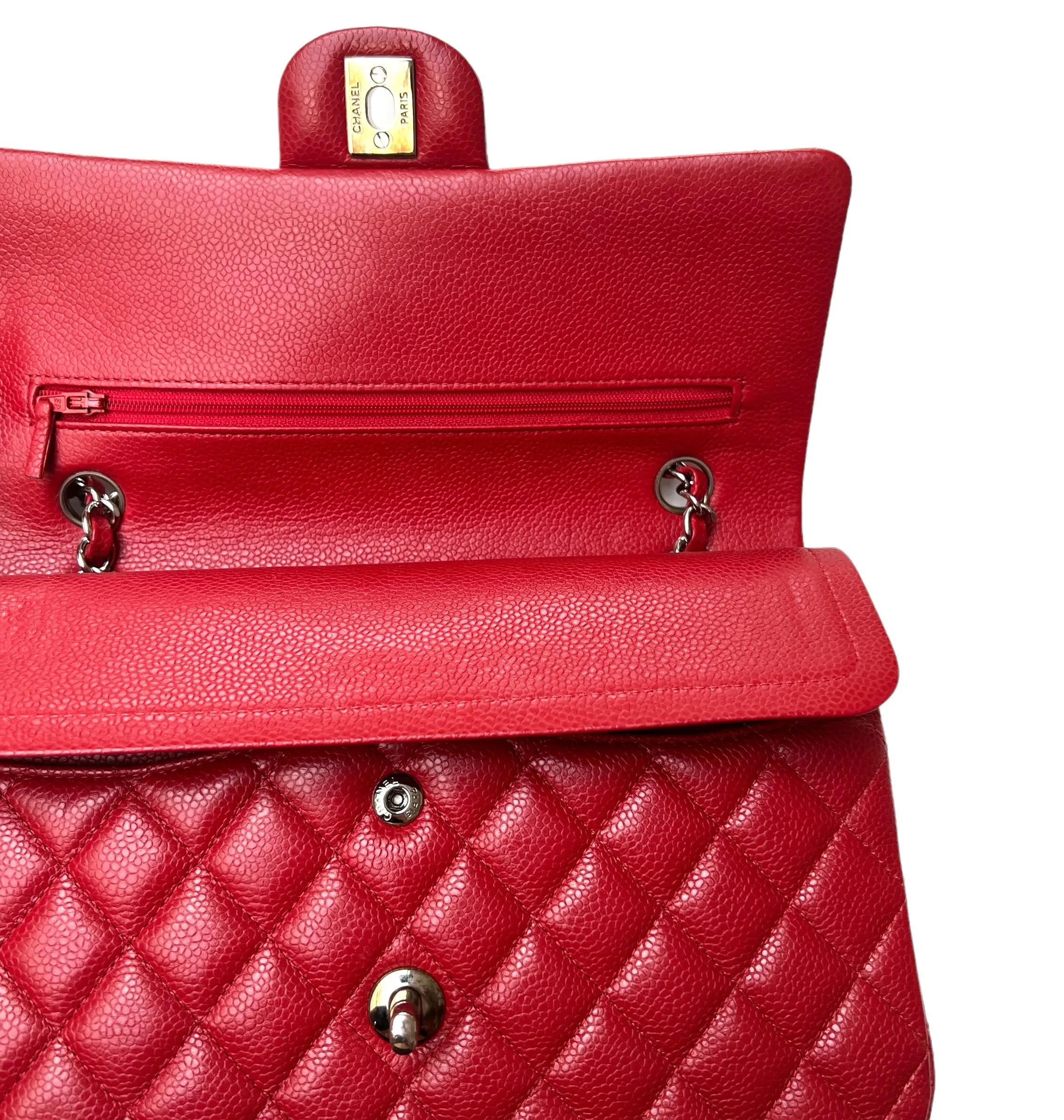 Red Classic Double Flap Bag