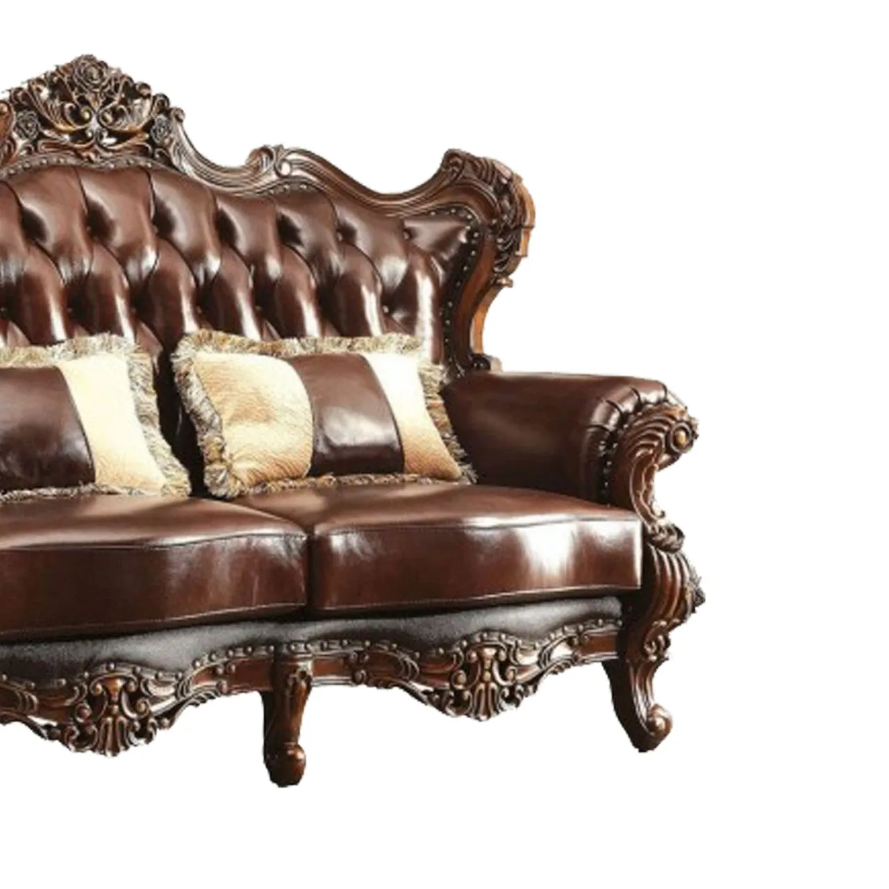 Regal Carvings Loveseat -  Cherry Brown