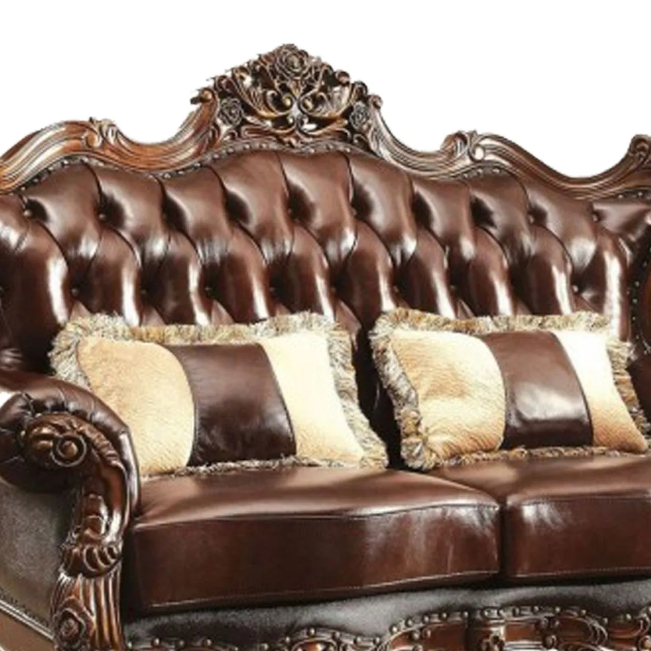 Regal Carvings Loveseat -  Cherry Brown