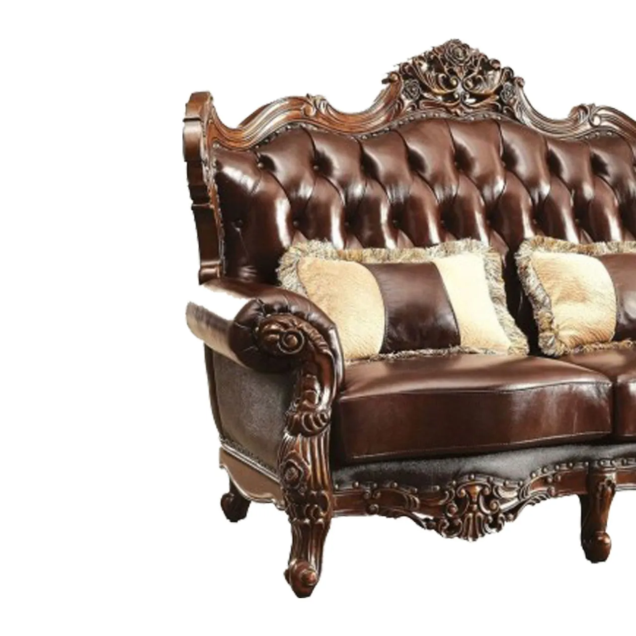 Regal Carvings Loveseat -  Cherry Brown