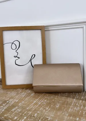 Richelle Champagne Metal Bar Clutch