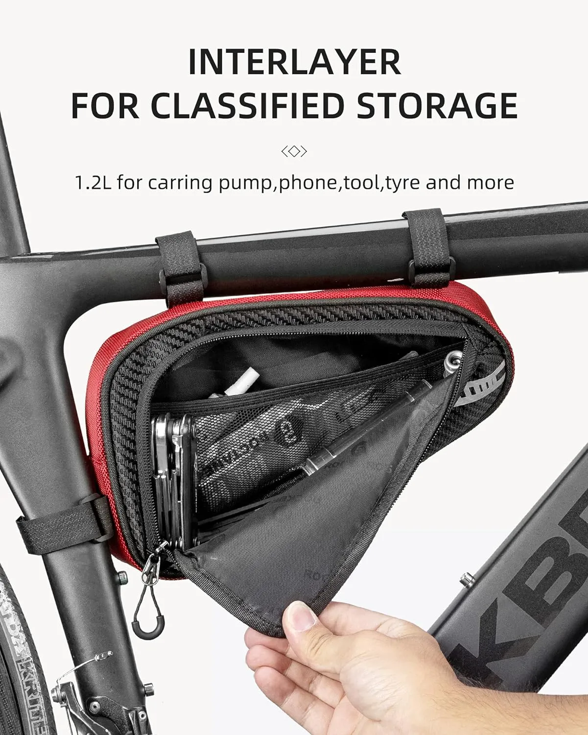 ROCKBROS Bike Triangle Bag Storage Bag Bicycle Frame Pouch Bag