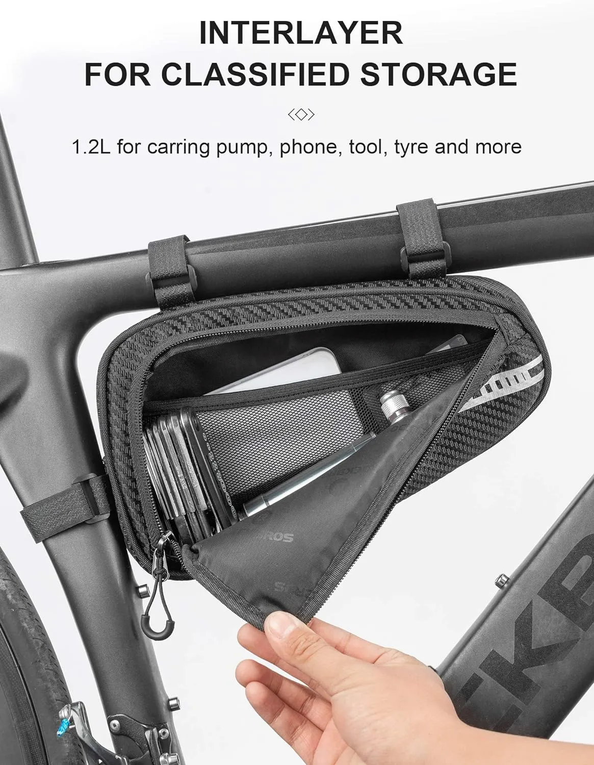 ROCKBROS Bike Triangle Bag Storage Bag Bicycle Frame Pouch Bag