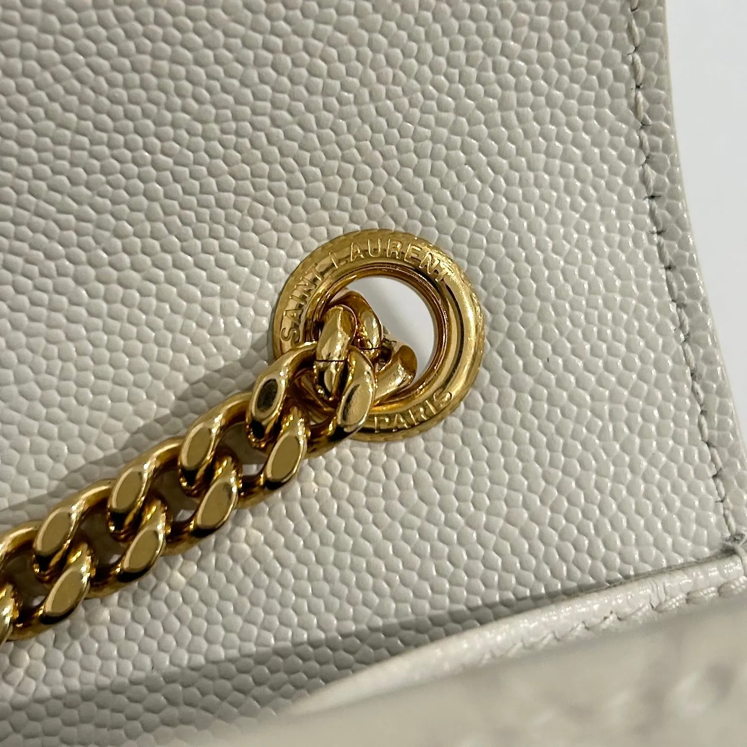 Saint Laurent Off White Small Envelope Crossbody Bag