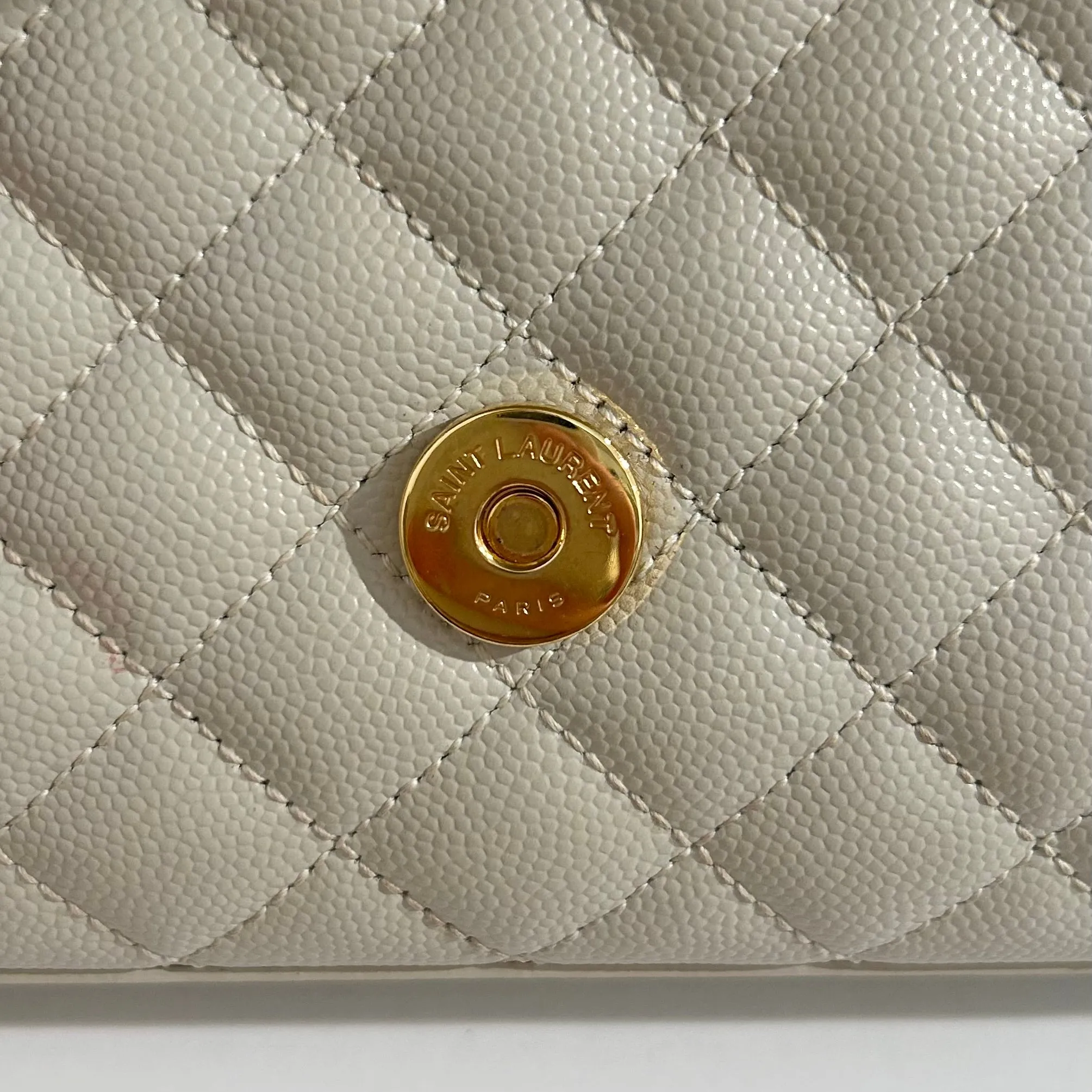 Saint Laurent Off White Small Envelope Crossbody Bag