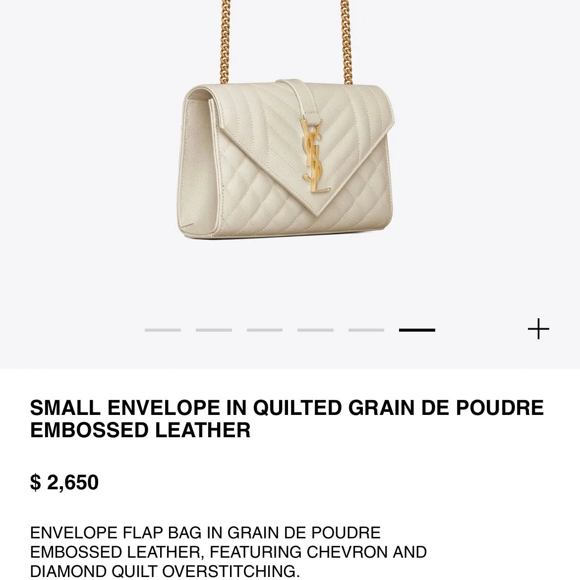 Saint Laurent Off White Small Envelope Crossbody Bag