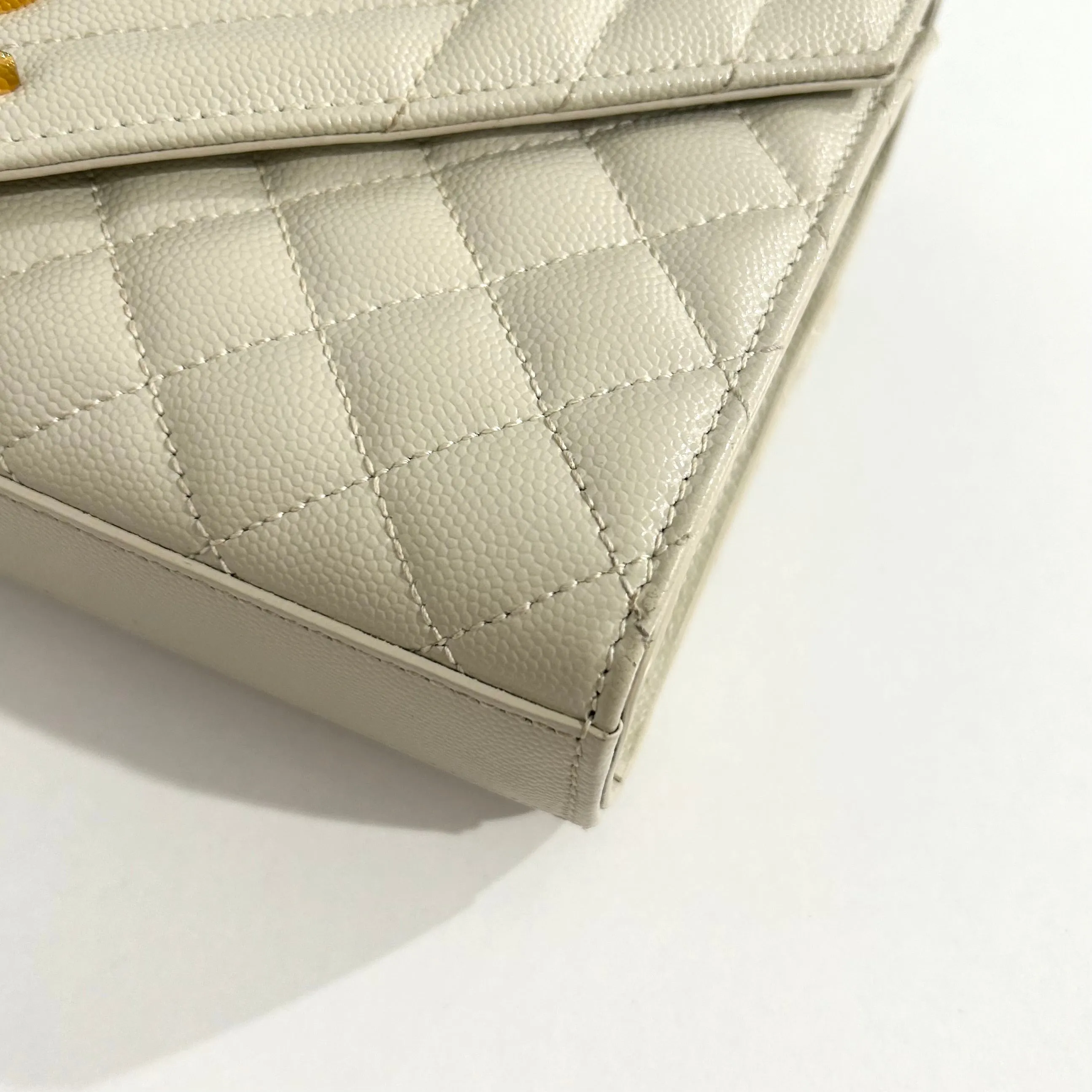 Saint Laurent Off White Small Envelope Crossbody Bag