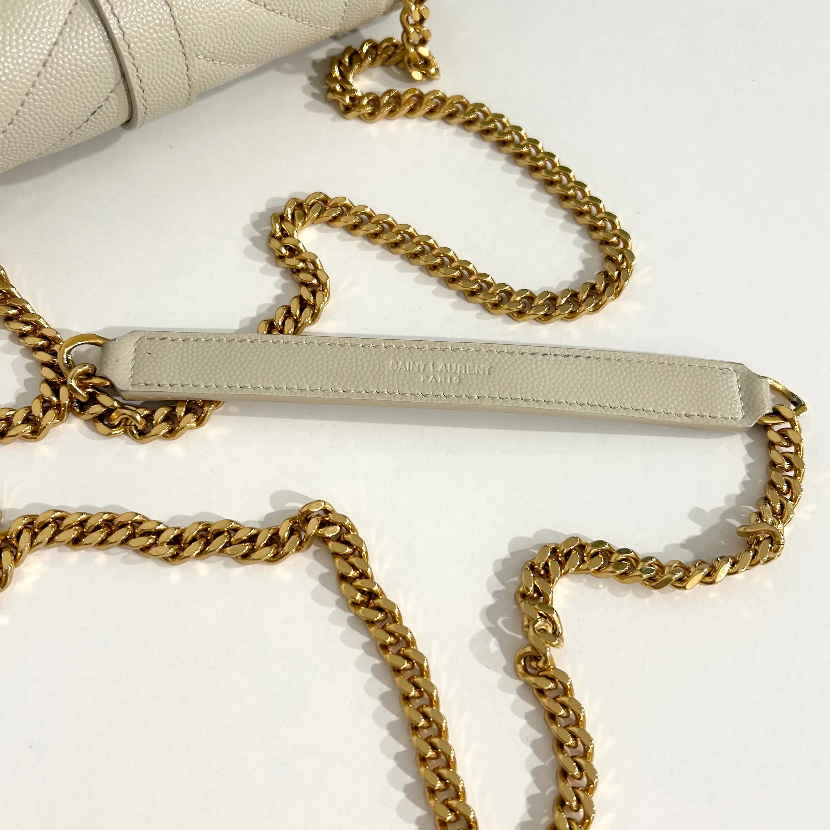 Saint Laurent Off White Small Envelope Crossbody Bag