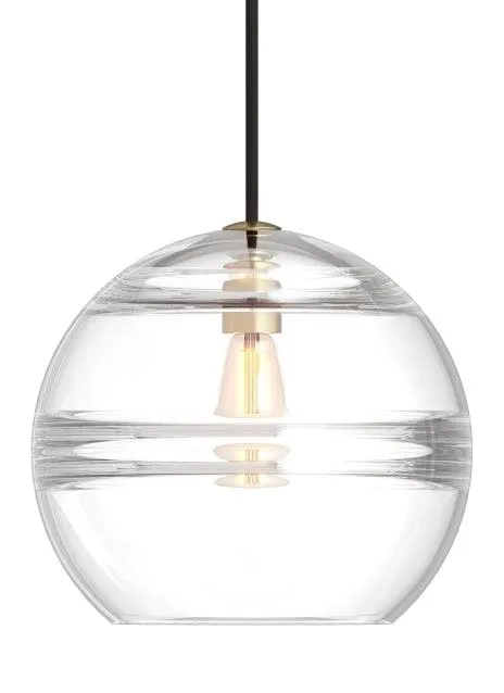 Sedona Medium 8 in. Pendant Light Clear Aged Brass Finish