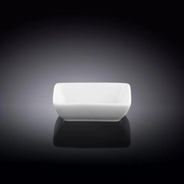 Set Of 6 White Rectangle Sauce Dish 3" inch X 2.5" inch | 8 X 6 Cm