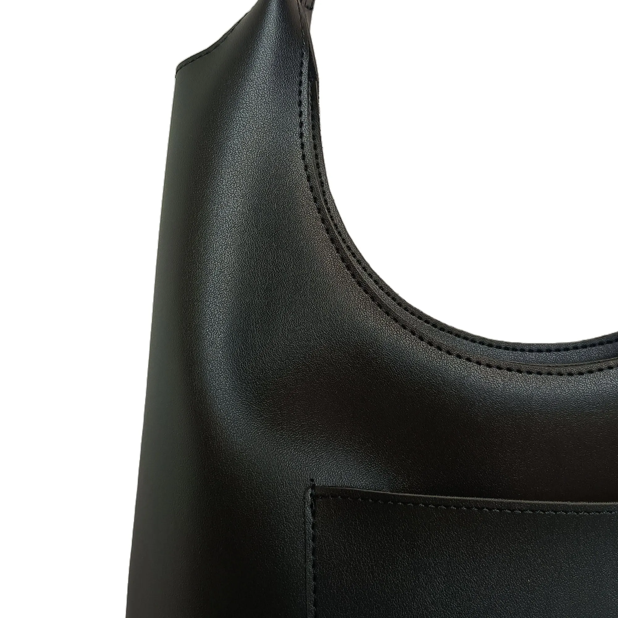 Shoulder Hobo Chain Bag Black | Vegan Leather Women & Girl's Handbag