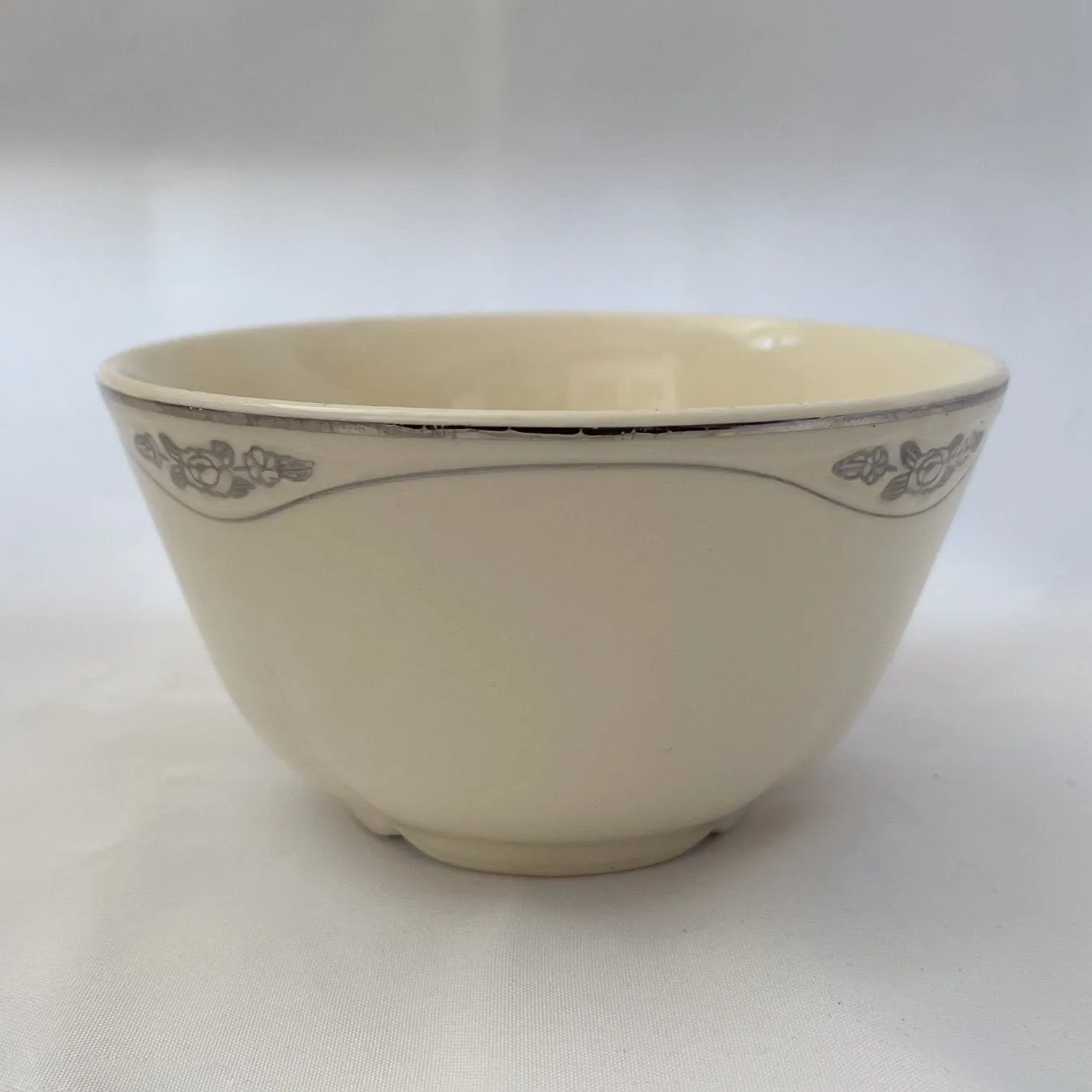 Silver Rose Patrician Cranberry Bowl - Homer Laughlin