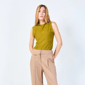 Sleeveless mesh textured top wholesale