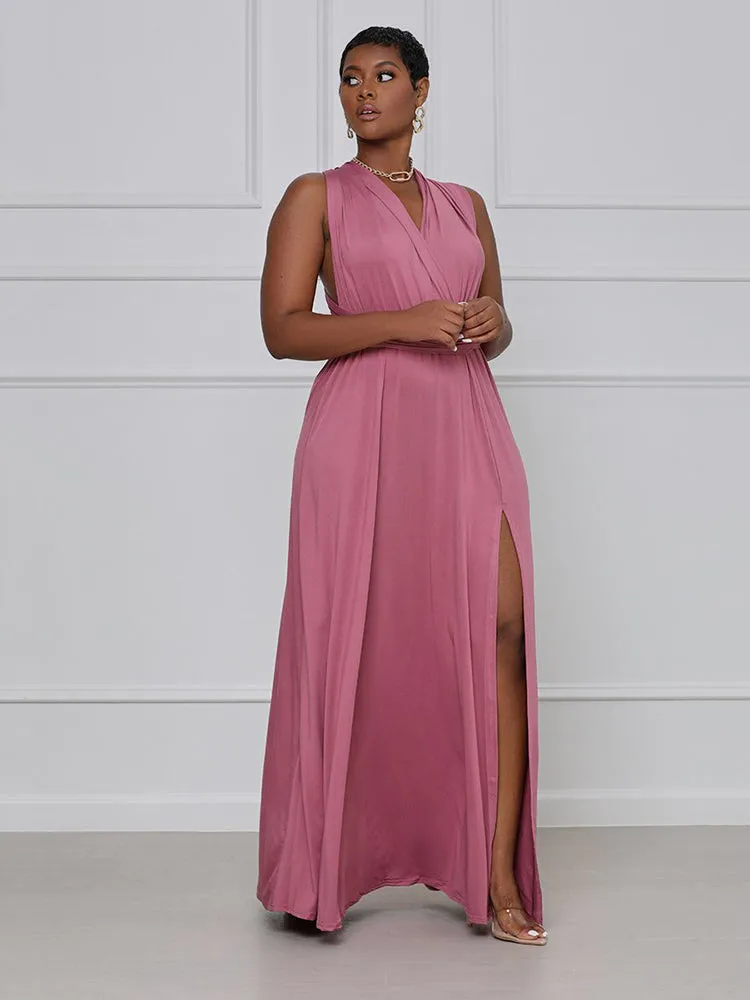 Solid Bandage Graceful Hooded Collar Dress